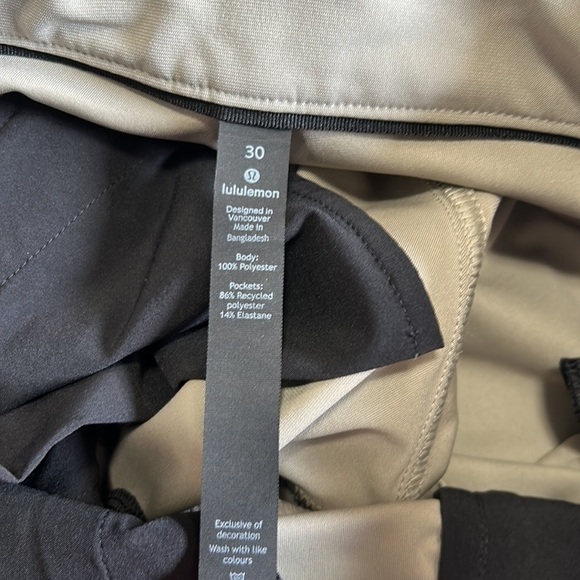 LULULEMON ABC Slim Fit 5 Pocket Pant Mens 34 inch Warpstreme Trench Tan Sz 30 - Picture 11 of 13